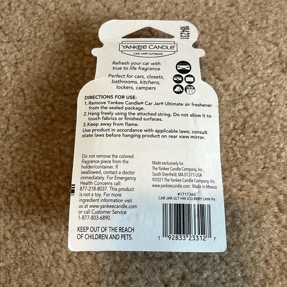 Set of Four (4) Yankee Candle Iced Berry Lemonade Car Jar Air Fresheners - Picture 7 of 10